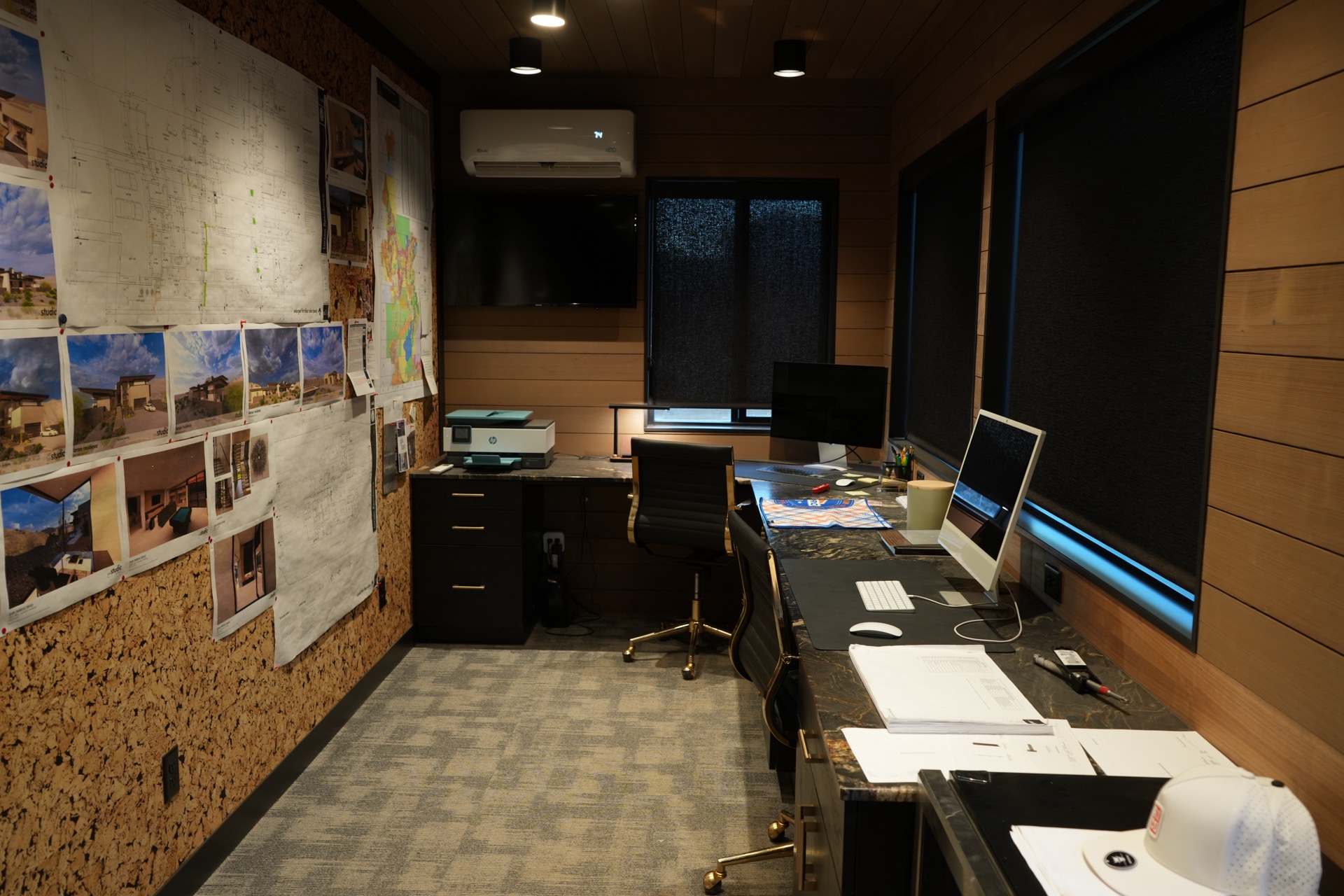 Elite tier — L-shaped countertop, TV, dedicated Wi-Fi