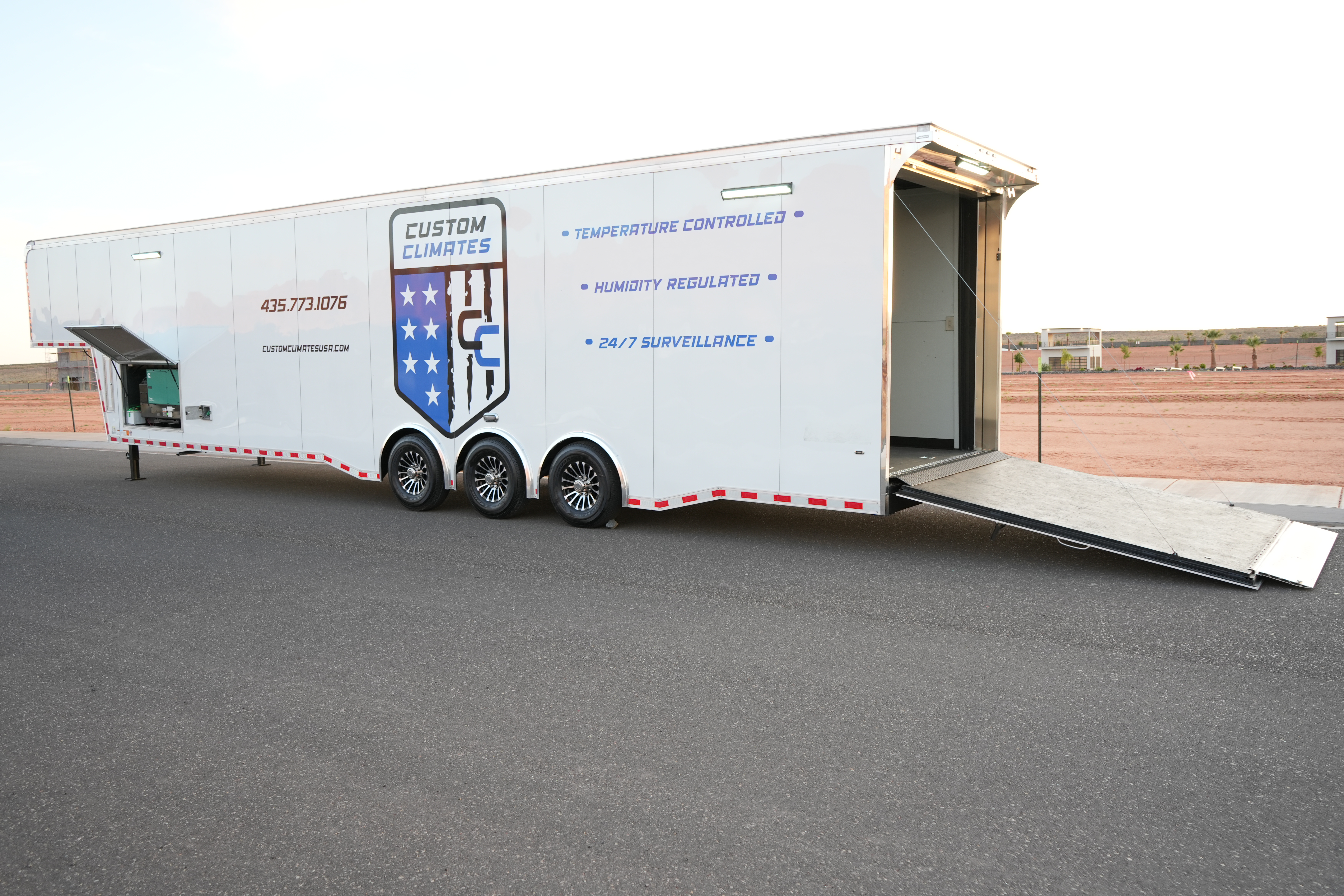 Trailer open back view